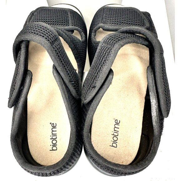 Biotime Womens Sandals Darrell Adjustable Hook & Loop Strap Comfy Black Sz 43/12 - Picture 8 of 12